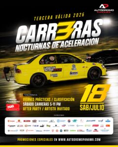 CARRERAS NOCTURNAS DE ACELERACIÓN | SÁBADO 18 DE JULIO | TERCERA VÁLIDA 2026 1.1