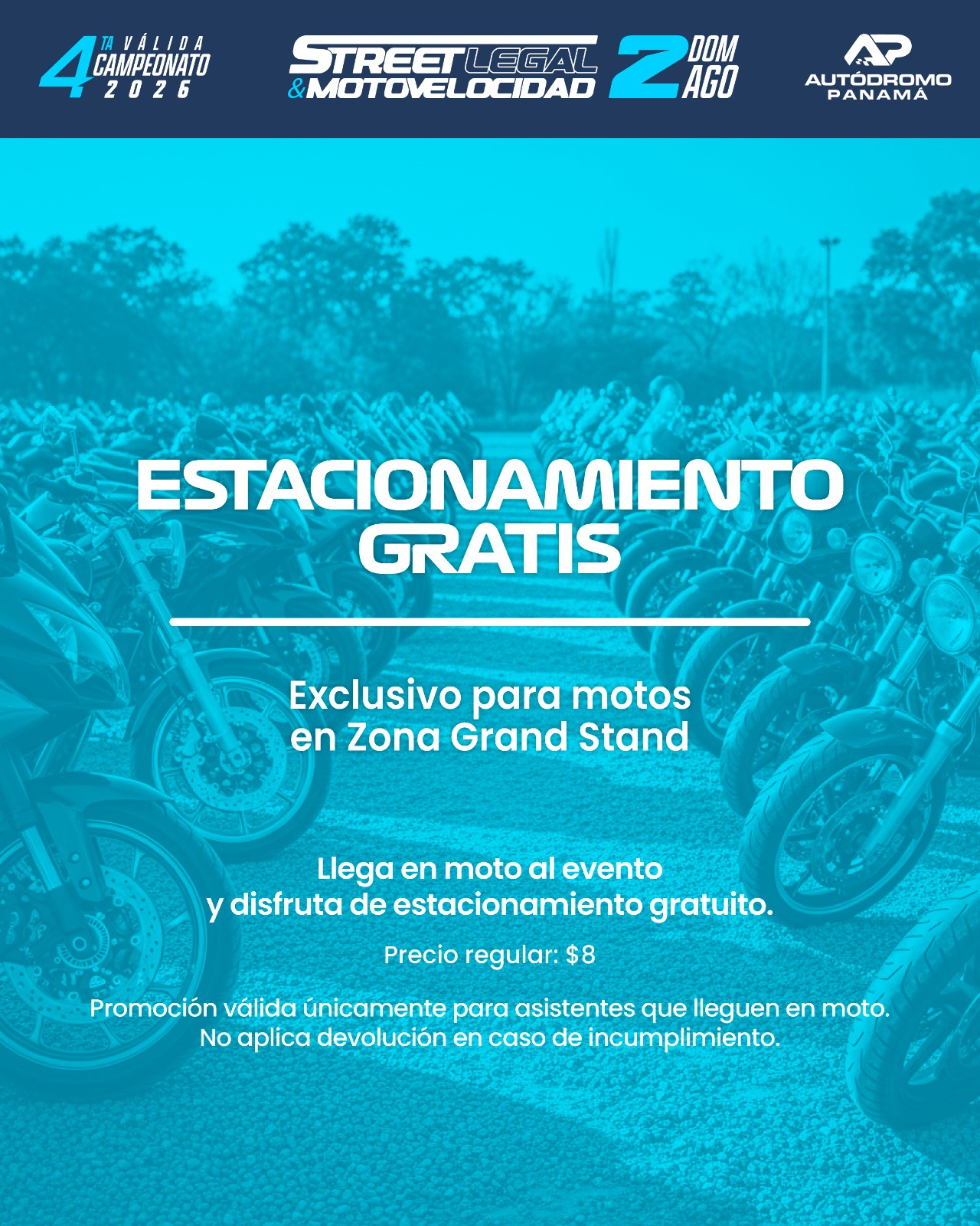ESTACIONAMIENTO GRATIS EXCLUSIVO PARA MOTOS | STREET LEGAL & MOTOVELOCIDAD | DOMINGO 2 DE AGOSTO 2026